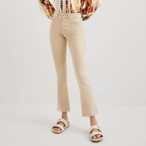 NWOT Desigual Beige Marlon Flared Cropped Jeans, Size 40
